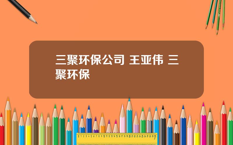 三聚环保公司 王亚伟 三聚环保